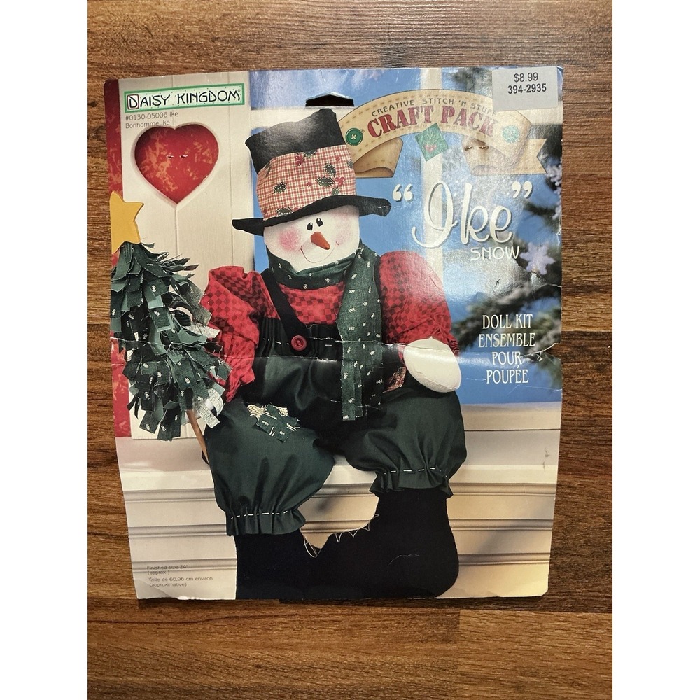 1997 Daisy Kingdom IKE Snowman Doll Kit Fabric Panel #0130-05006 NEW SEALED